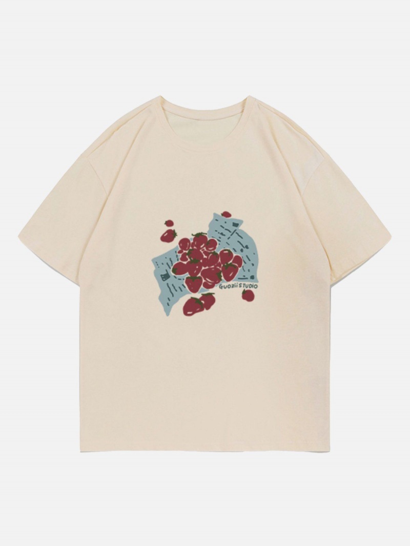 Vert  T Shirts Aelfric Eden Strawberries Print Tee - XVV-9124877